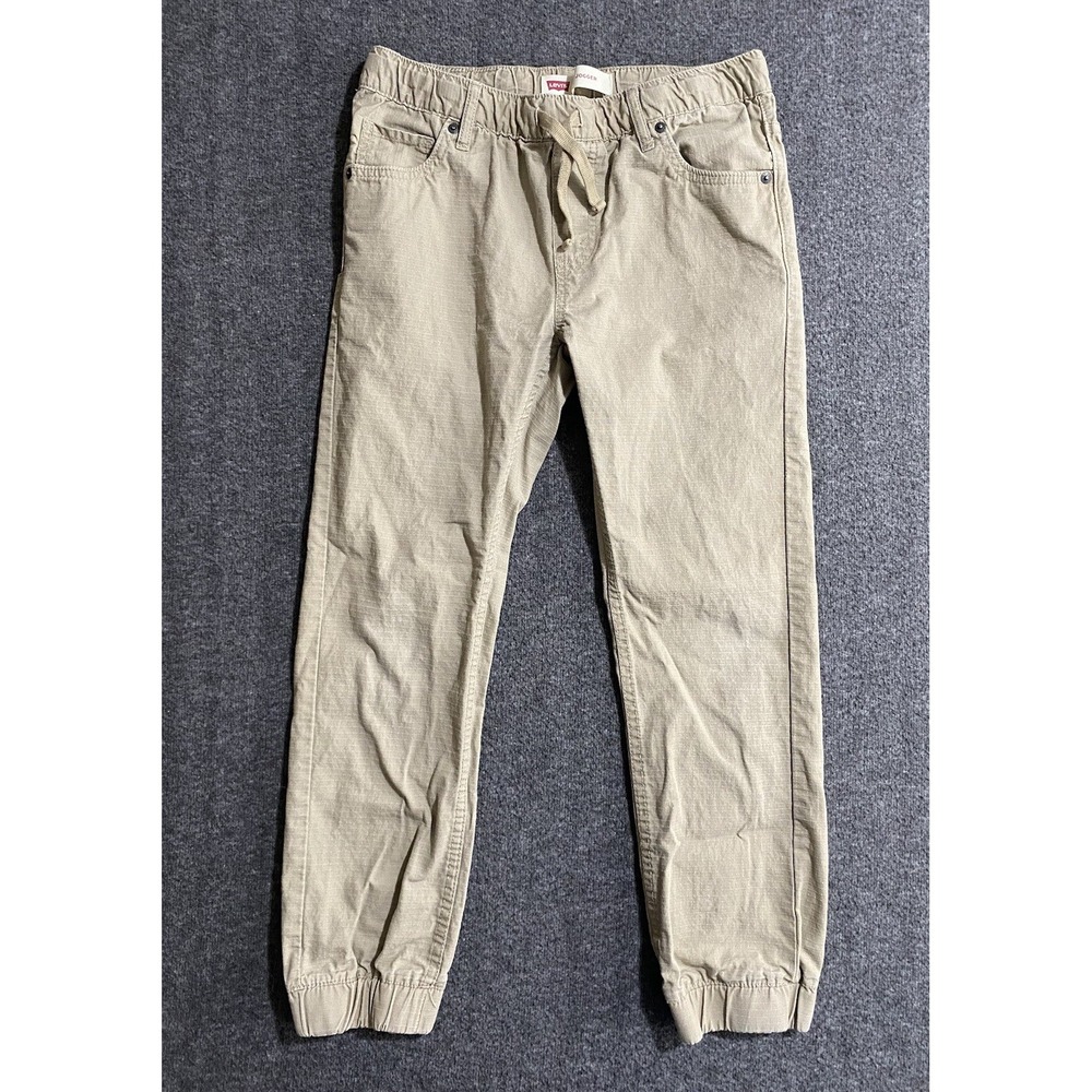 Levis Joggers Boys Mid Rise Khaki Tan Beige Pants Size 14R-W27/-L27